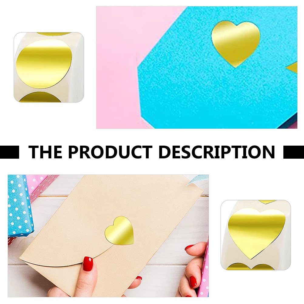

Sticker Label Wedding Decor DIY Stickers Decorate Copper Plate Heart-shaped Sealing Bride