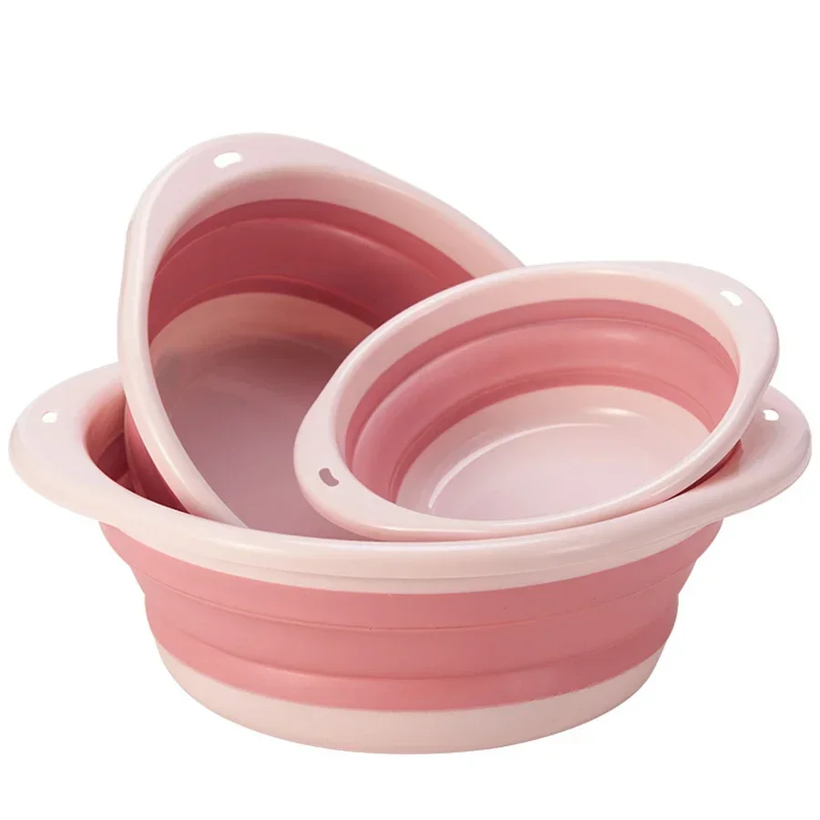 Plain Color Creative Foldable Washbasin High-quality PP Plastic Basin Portable Travel Children's Foldable Washbasin