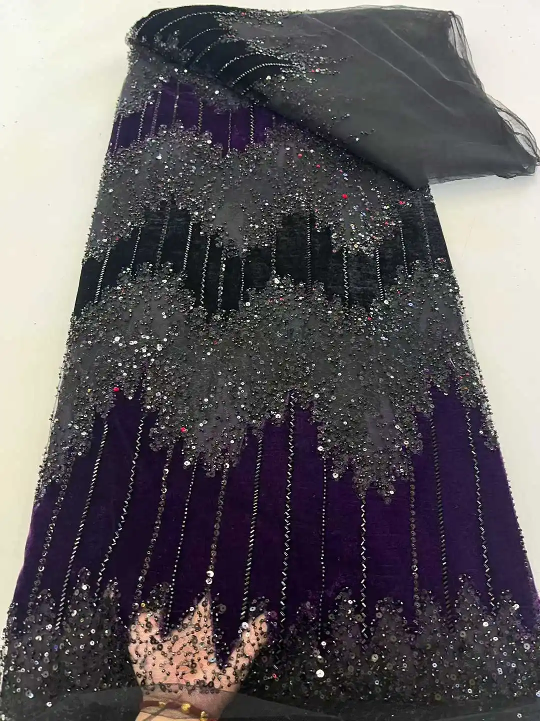 

2025 Тюлевая кружевная ткань с бусинами и блестками, горячая распродажа, новая африканская нигерийская французская ткань для элитного свадебного платья для шитья невесты