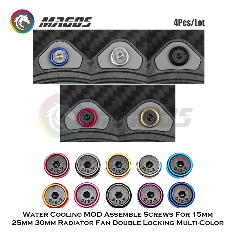 Water Cooling MOD Assemble Screws For 15mm 25mm 30mm Radiator Fan Double Locking Multi-Color 4Pcs/Lot