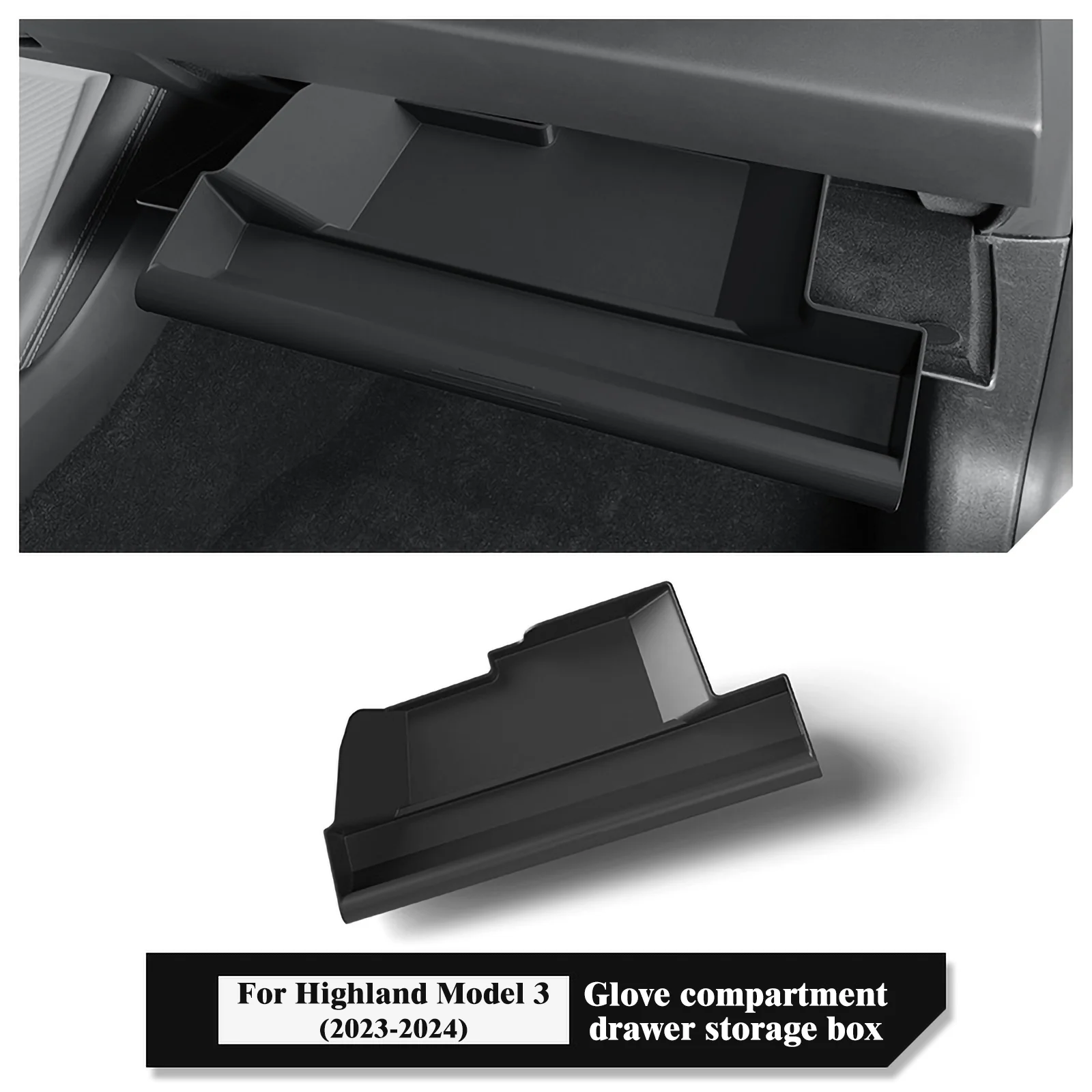 

GUWIEYG автомобильный ящик для хранения автомобильных перчаток для Tesla Model 3 Highland (23-24), лоток для поддонов, органайзер для аксессуаров, лоток из материала ТПЭ