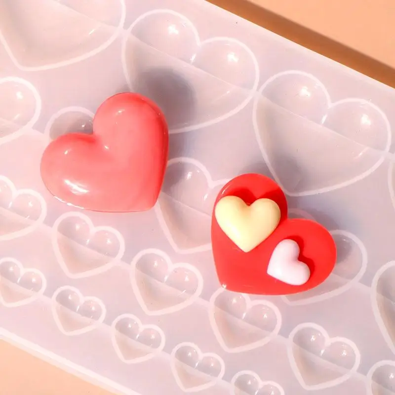 SUSU 1PCS Love Heart Silicone Mold Different Size Pendants Casing Moulds Handmade DIY Tool
