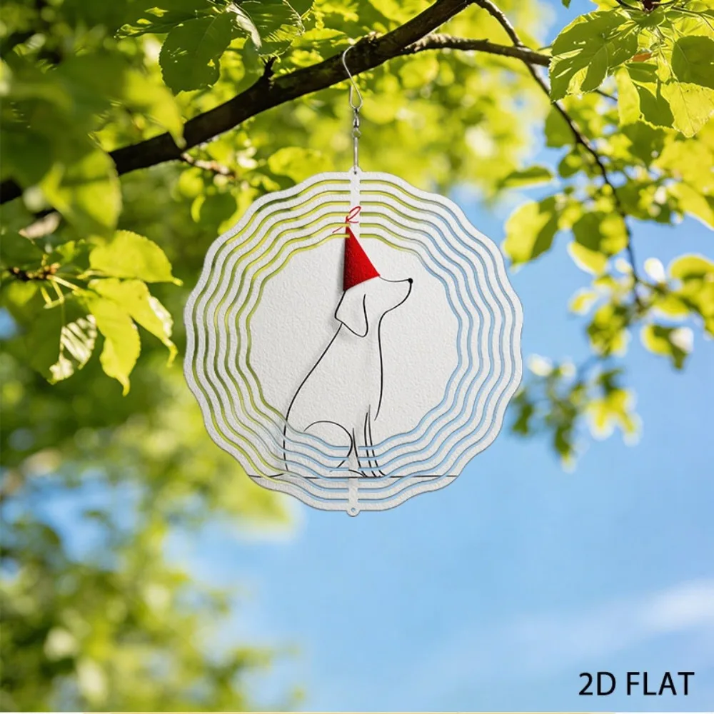 

Iron Minimalist Dog Wind Chime Outdoor Garden Decor 9.8in Patio Lawn Gift