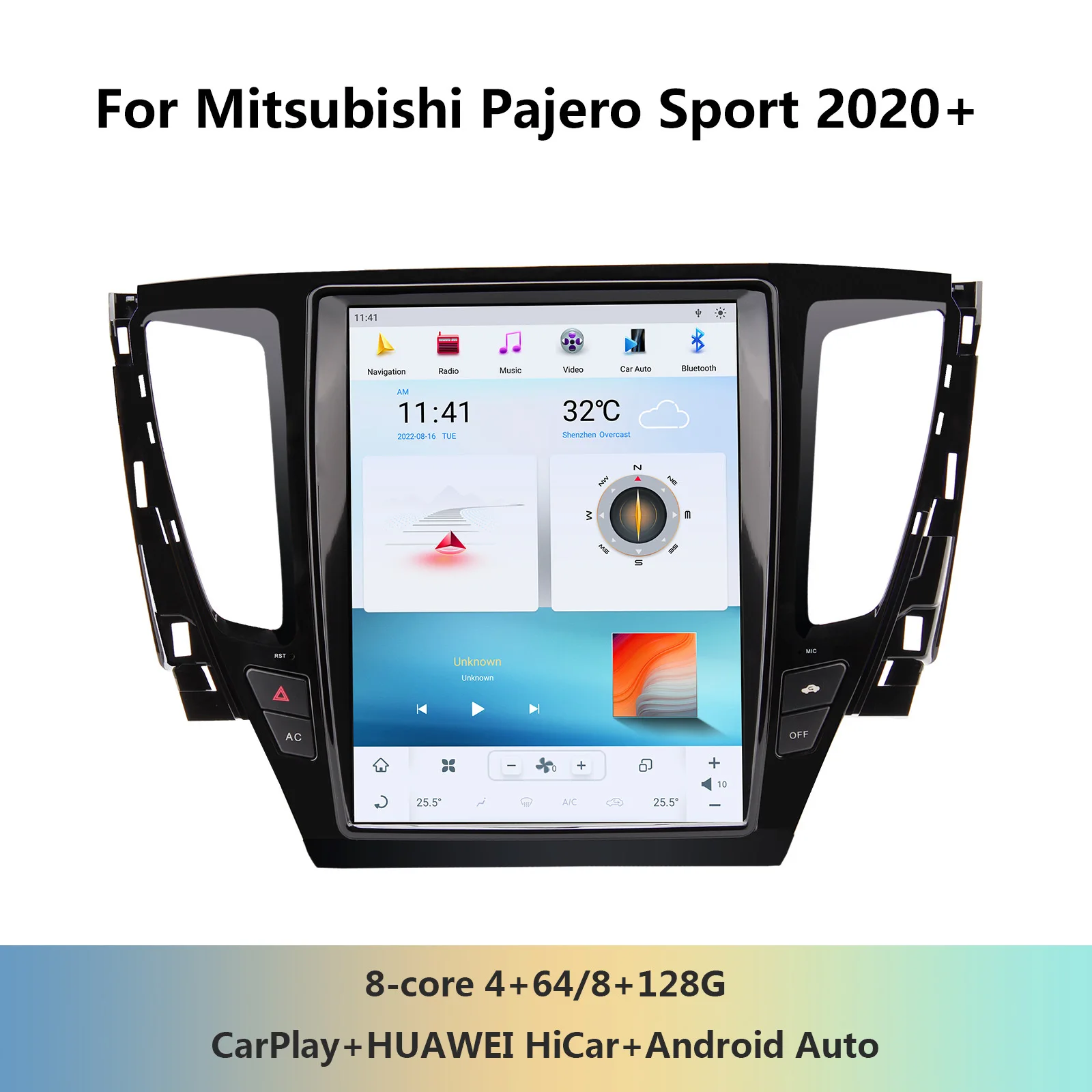 Car Automotive Multimedia Player For Mitsubishi Pajero Sport 2020+ Android 13 Radio Carplay Audio Stereo Screen 1Din Head Unit