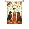 Hello Fall Garden Flag 12 x 18 Inch,Dogs Double Sided Flag Autumn Thanksgiving Burlap Flag for Yard Outdoor Decoration llz