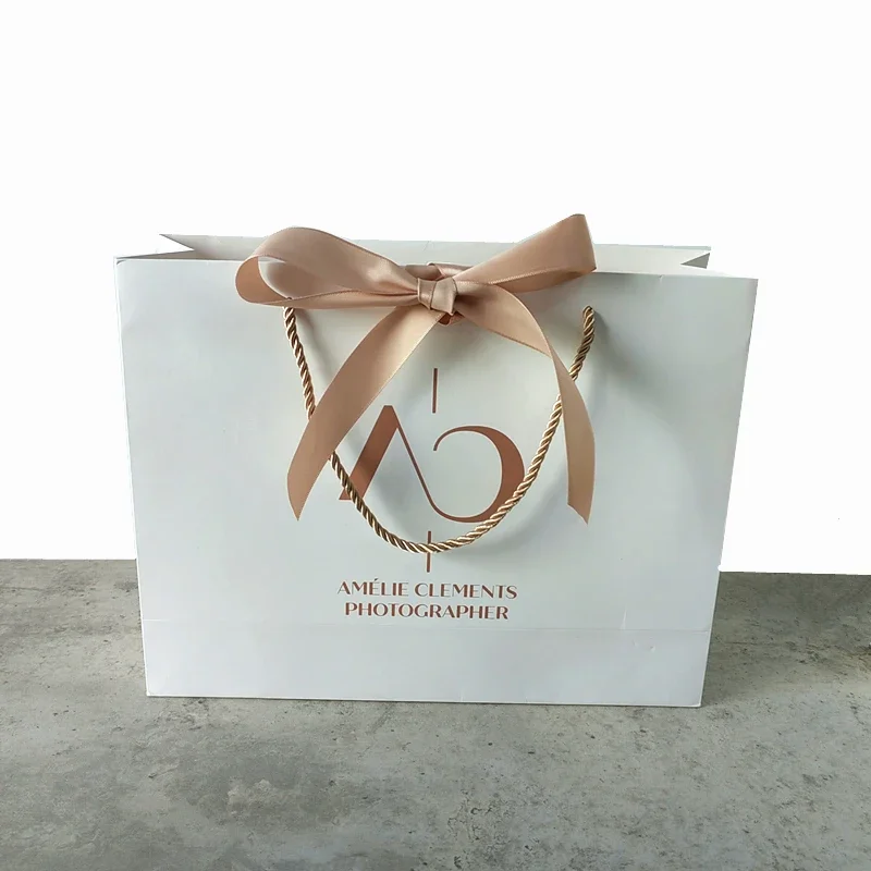 10 Pcs Custom Logo Gift Bag Packaging Box For Small Businesses Valentines Day Paper Bag Favors Boxes Wedding Birthday Flower