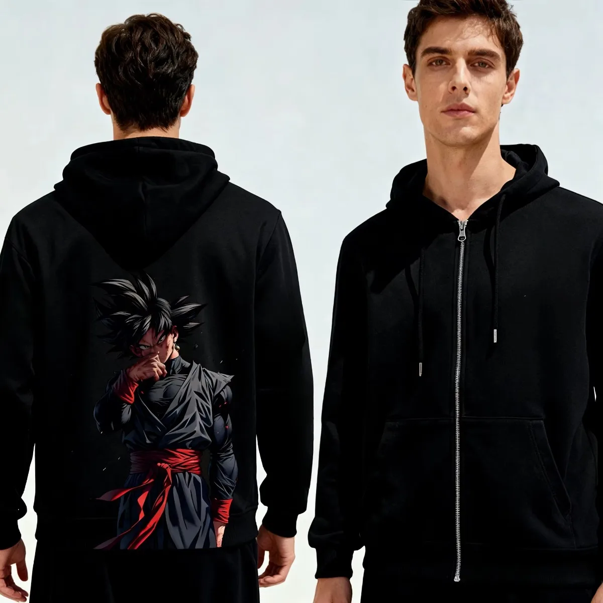 

Dragon Ball 2025 Men's Casual Zip Up Hoodie with BANDAI Print Cotton Pullover Sweatshirt Streetwear Hooded Jacket Long Sleeve