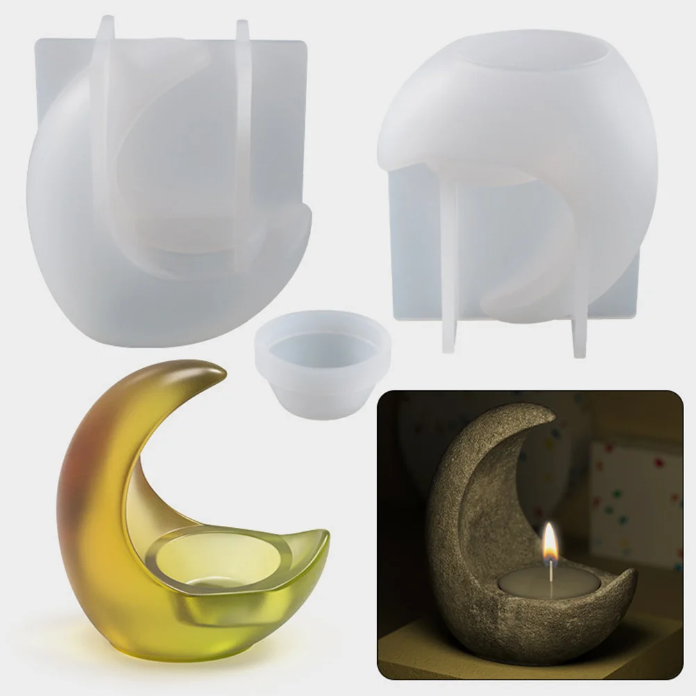 

1 set 1 Set Shaped Silicone Mold For Tealight Holder Diy Epoxy Simple Shape Molds Resin Casting Candlestick Crafts Making Mould