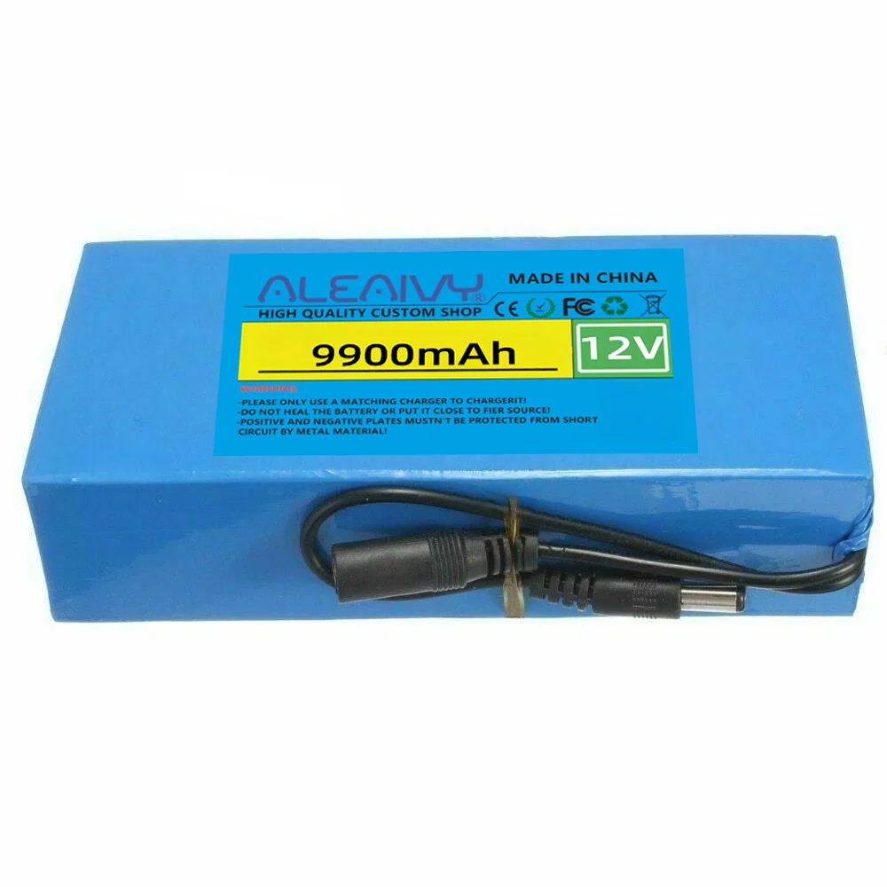 

9800mAh 12V DC rechargeable lithium-ion battery pack for CCTV Camera/Audio Amplifier/Portable Device.