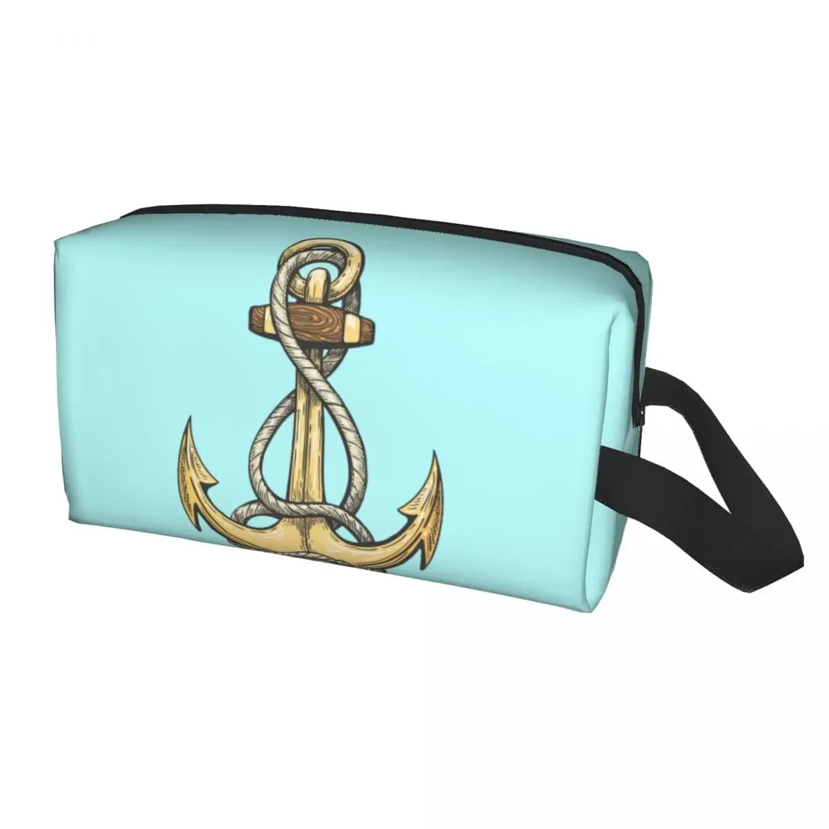 Nautical Anchor Cosmetic Bag Women Cute Big Capacity Sailor Adventure Makeup Case Beauty Storage Toiletry Bags