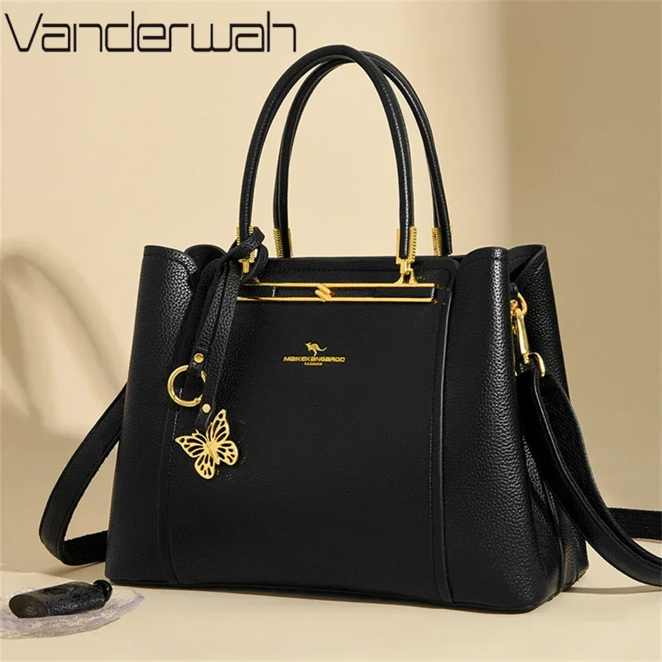 Soft Leather Luxury Handbags Women Bags Designer 3 Layers Shoulder Crossbody Sac Ladies Large Capacity Shopping Messenger Tote