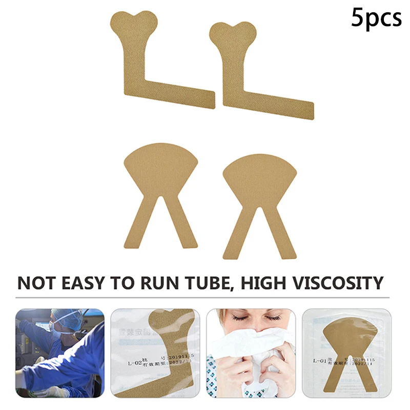 5Pcs Practical Nasal Feeding Tube Adhesive Tape Sticker Securement Device Nose Bridge Catheter Fixation