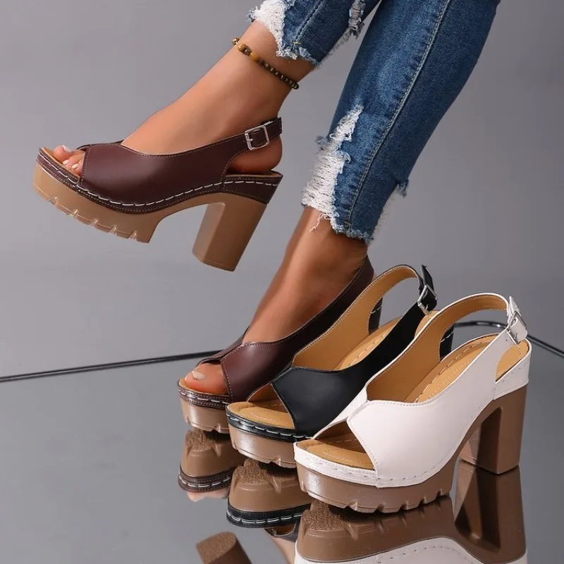 

Women's Sandals Chunky High Heels OpenToe Block Dress Bridal Party Wedding Shoes Sandals for Beach Summer Shoes