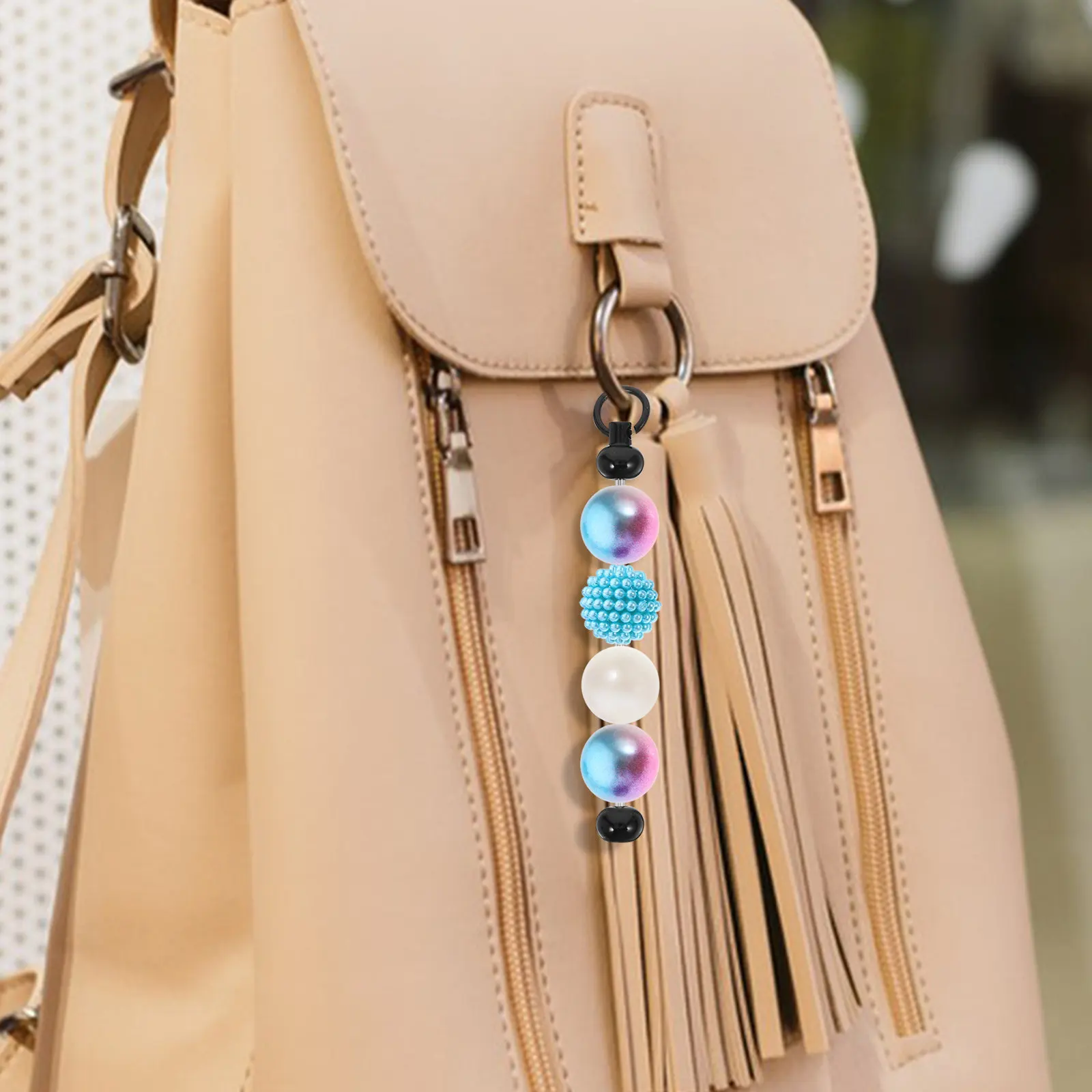 20Pcs Beaded Bar Keychains DIY Key Ring Blanks for Bags Handbags Belts Shoes Hats Keychain Pendants Metal Crafting - view 2
