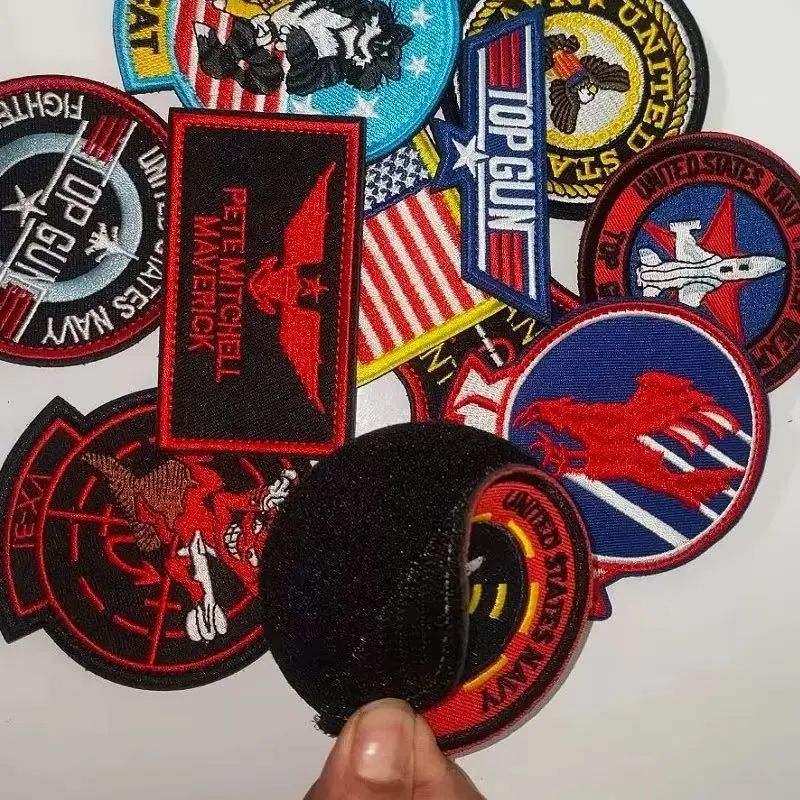 Top Gun Tomcat Embroidery Patches Chapter American VF-1 Pilot Badge Armband Clothes Hat Sticker Jacket Appliques .Hook and Loop