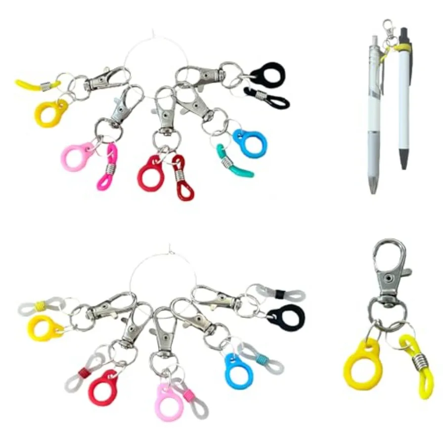 10 PCS Pen Clips, Pen Holders, Badge Reel Accessories, Pen Holder for Lanyard, Clip on Pens for Badge Reel, Retractable Pen Hol