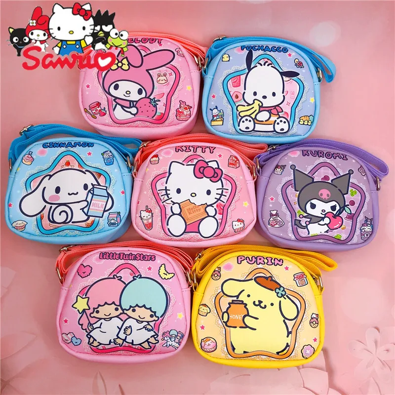 

MINISO Melody Kuromi Hello Kitty Cinnamoroll Pochacco Cross-body Shoulder Bag Pentagram Double-sided Crossbody Bag 15x5x13cm