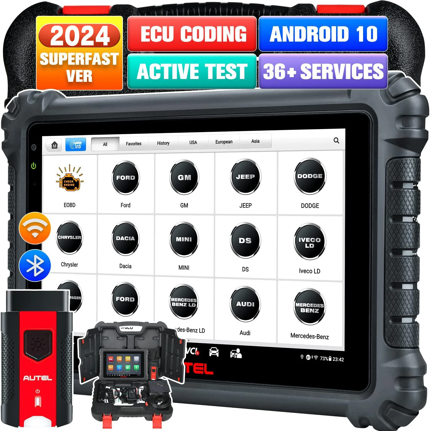 Autel MaxiCOM MK906S Pro Car Diagnostic Tool, Same Functions as MS906 Pro, Advanced ECU Coding & Active  Test, DoIP & CAN FD