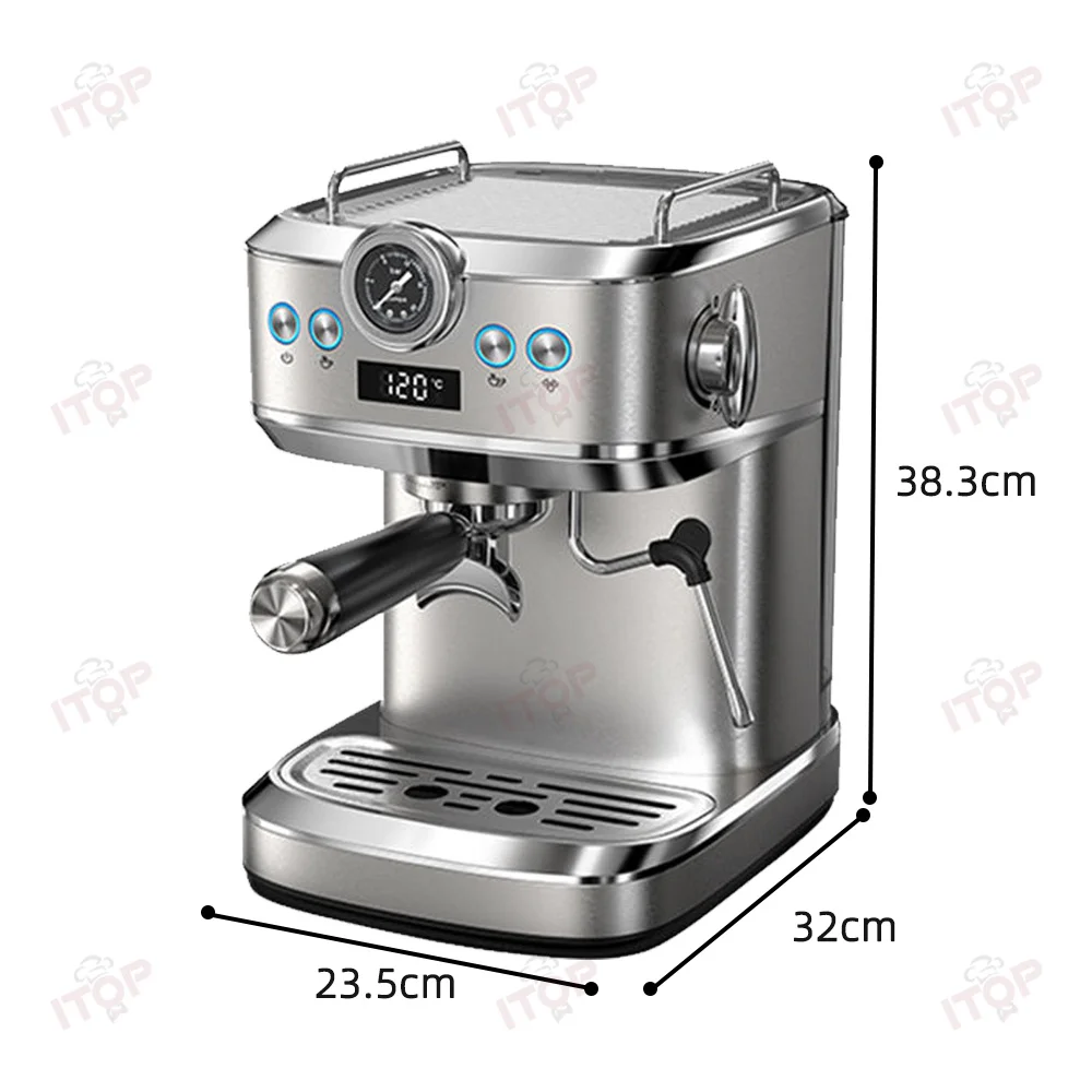 Coffee Maker 51mm Portafilter Household Espresso Coffee Machine 20Bar Cappuccino Latte Milk Foam Coffee Maker Home Cafe 1150W