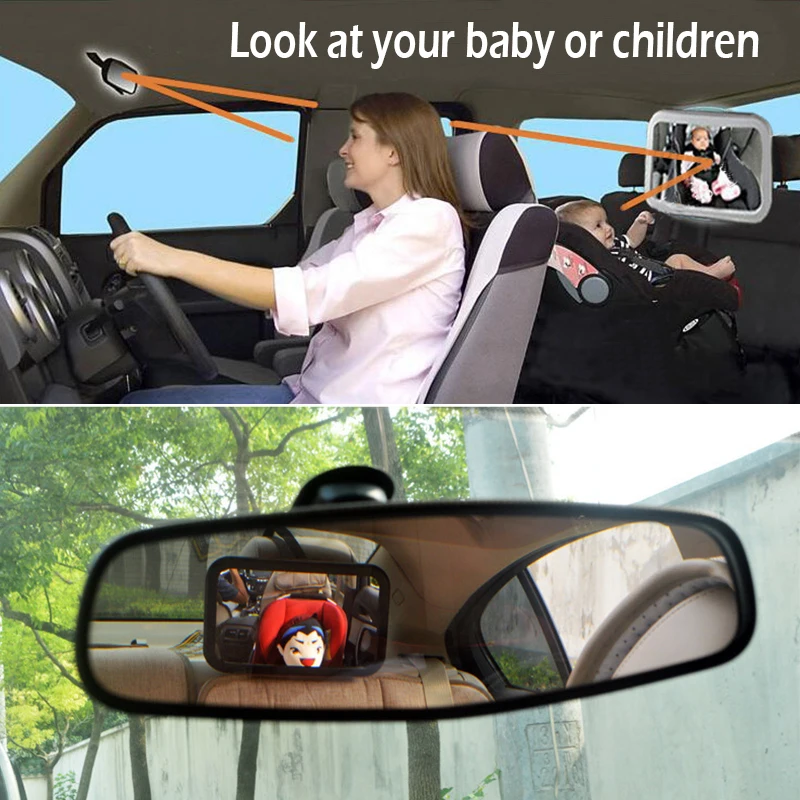 Baby Car Mirror Adjustable Car Back Seat Rearview Facing Headrest Mount Child Kids Infant Baby Safety Monitor Accessories