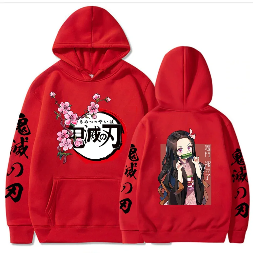 Anime Ghost Kill You Bean peripheral printed adult plus fleece hoodie Fall/winter hoodie for men and women