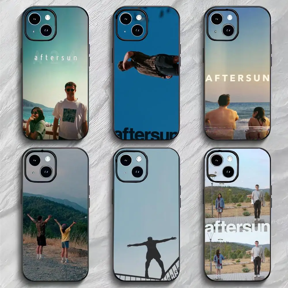 Funda para Teléfono con Diseño de Película Warm A-Aftersun, Negra Mate, Delgada, Anticolisión, para iPhone 17, 16, 15, 14 Pro Max