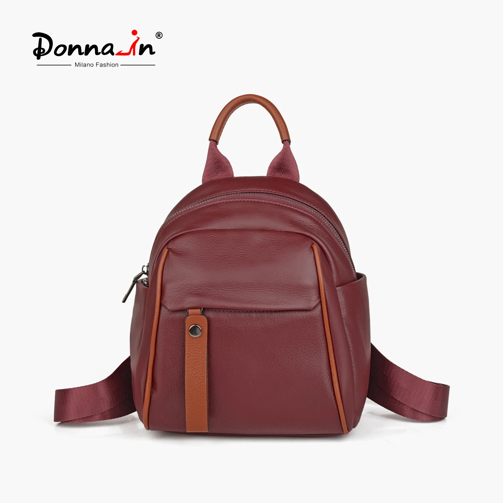 

Женский мини-рюкзак Donna-in из текстурированной кожи бордового цвета, повседневный рюкзак для ежедневного использования