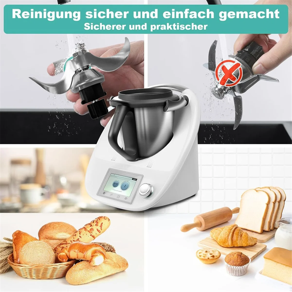 A26P เปลี่ยนใบมีดเครื่องปั่นสําหรับ Vorwerk Thermomix TM31 อาหารอุปกรณ์เสริมแป้งสแตนเลสหัวมีด