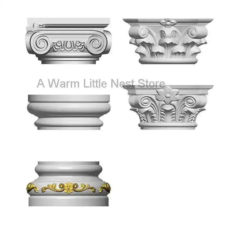 

Chinese Cast-in-place Cement Roman Column Cap Head and Foot Mold European Roman Column Mold for Villa Gate Square Round Molds