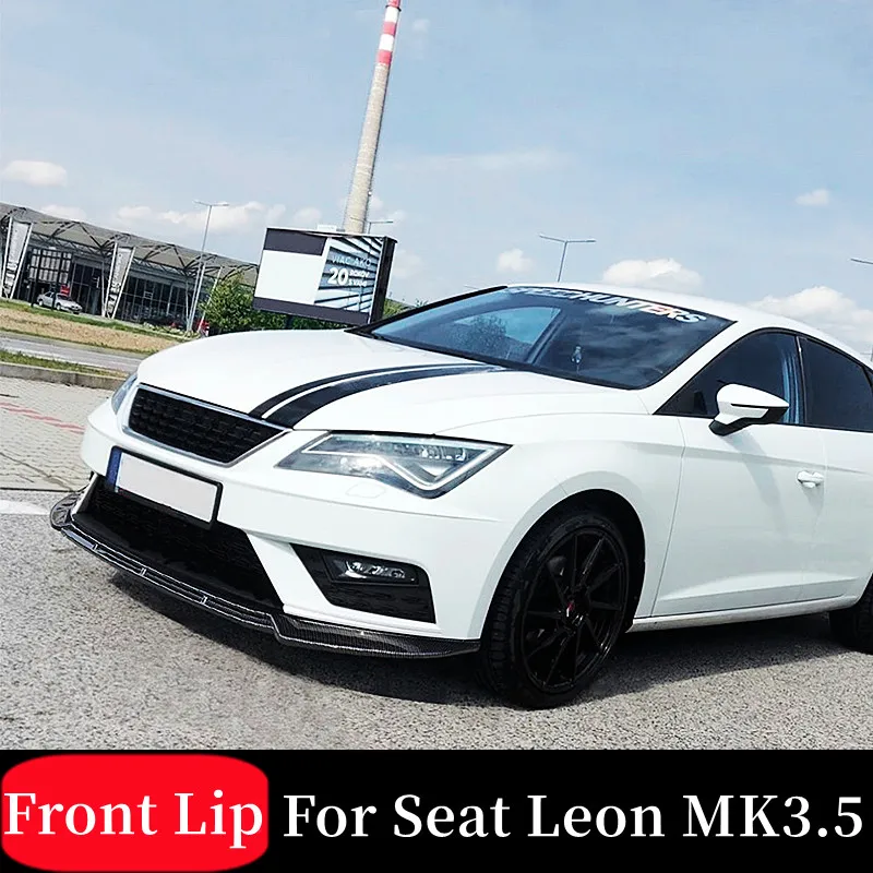 

Для Seat Leon MK3.5 2017 18 19 стандартный Bodykit автомобильный передний бампер губа подбородок спойлер сплиттер диффузор черные карбоновые аксессуары