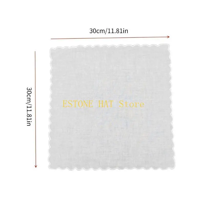49MF 3PCS Adult Portable Square Handkerchief Washable Napkin Pocket White Hankie