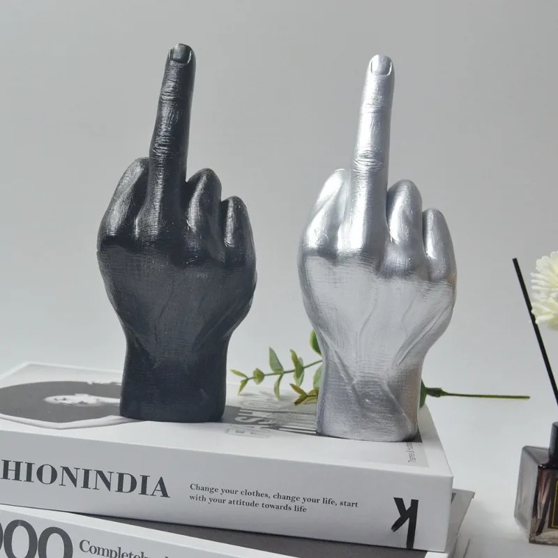 

Украшения из смолы, статуя среднего пальца, вертикальный средний палец, художественные ремесла, настольная фигурка жестов, скульптура для гостиной, декабрь