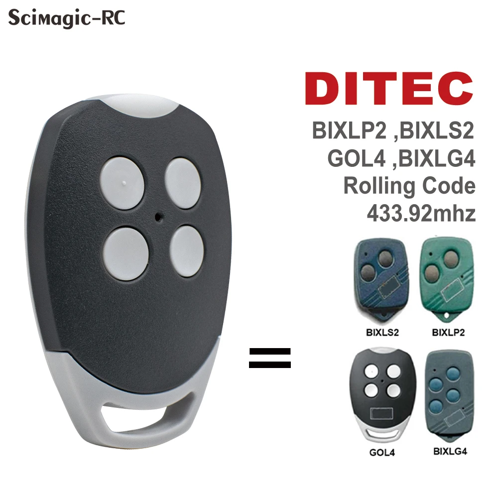 Ditec remote gol4 433.92Mhz roling code Garage Door Command Controller