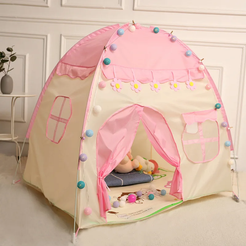 خيمة أطفال للأطفال في الأماكن المغلقة، ألعاب أطفال على شكل قلعة للفتيات، منزل أميرات قابل للطي