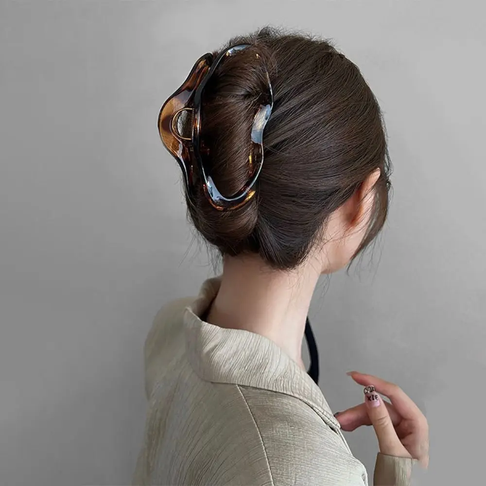 out Shark Clip Hair Clip Large Grab Clip Wave Line Hair Clip Female Hair Accessories Plastic Hair Claw Korean Style Headwear