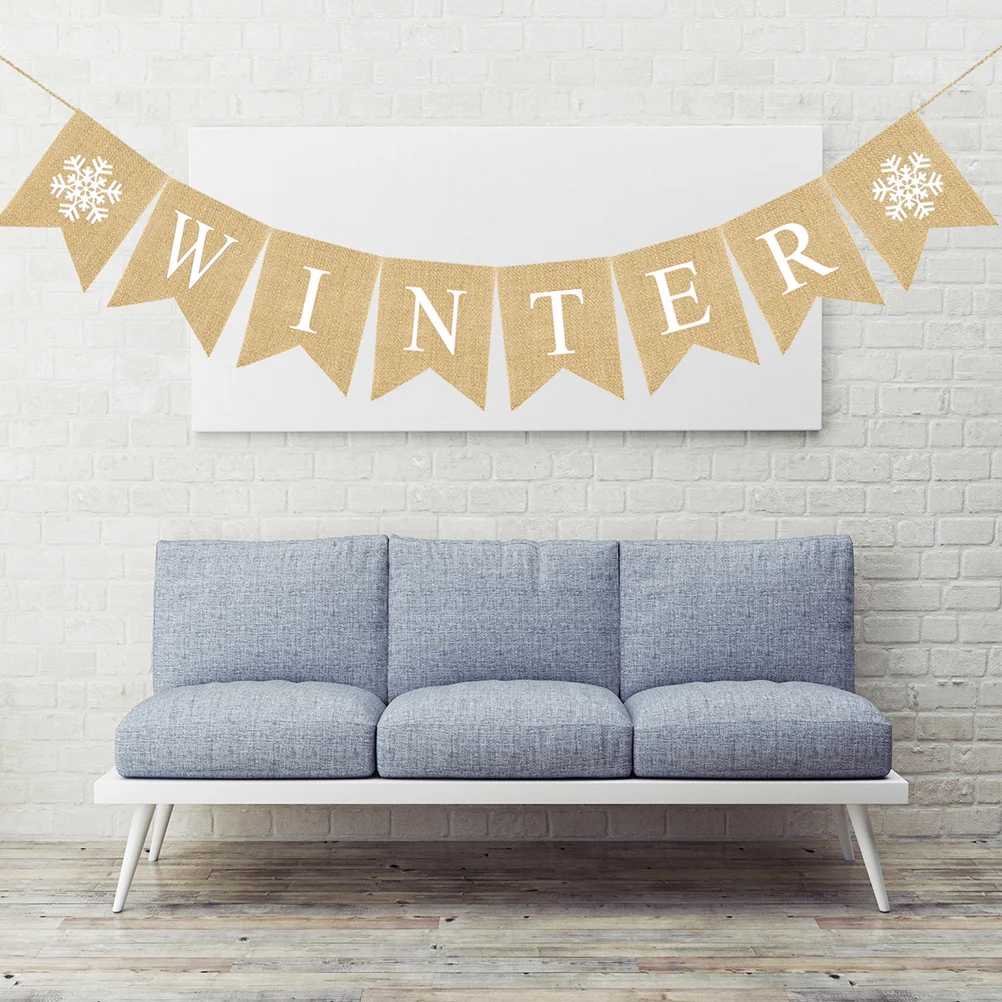 

Chic Winter Letter Banner Dovetail Hanging Pull Flag for Special Memories and Fun Party Decor Party Banner Pull Flag