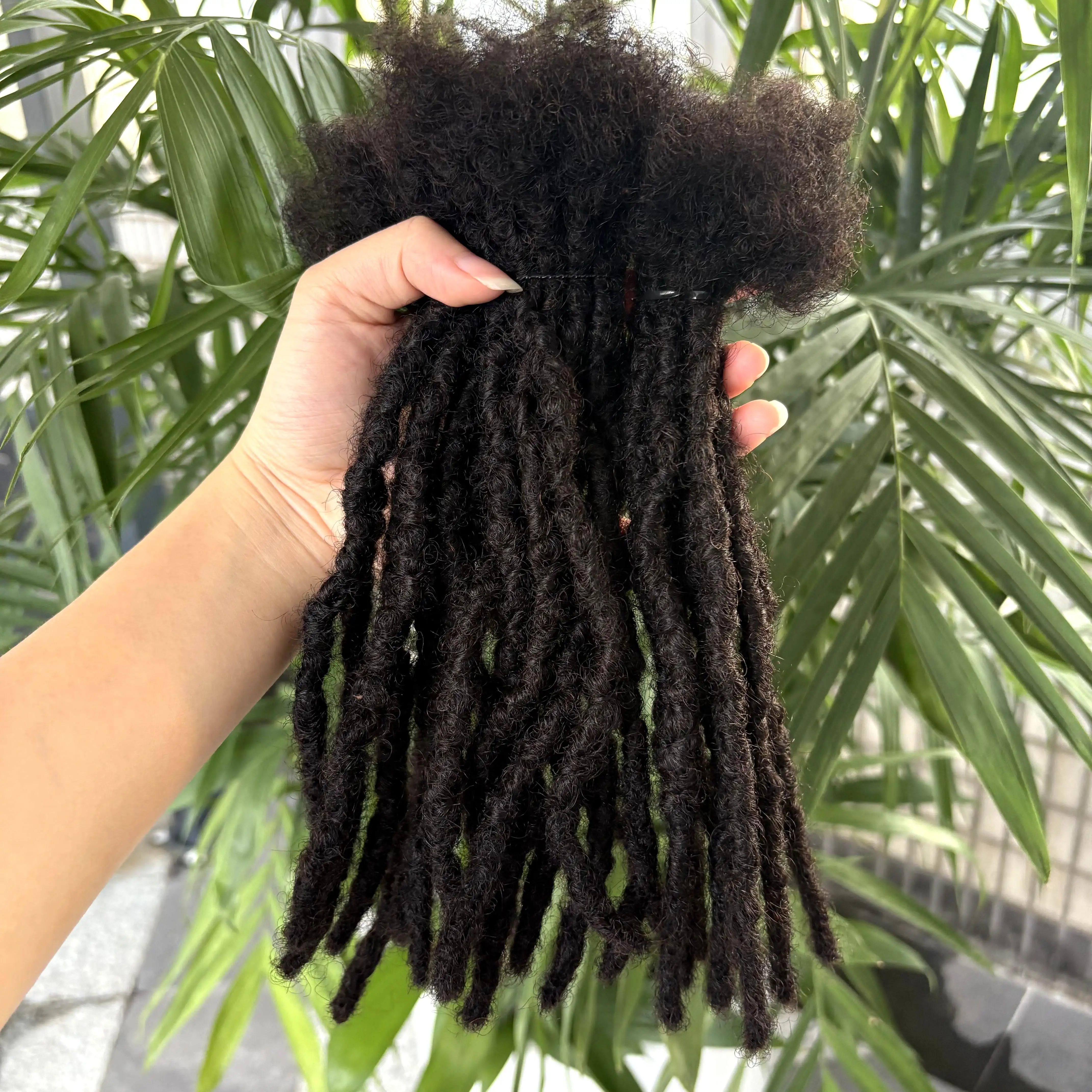 0,1-0,6 cm 4-8 Zoll 100% Echthaar Inter-Loc-Extensions, handgefertigte Dreadlock-Extensions für Männer, Frauen und Kinder, können gefärbt werden – Detail 15