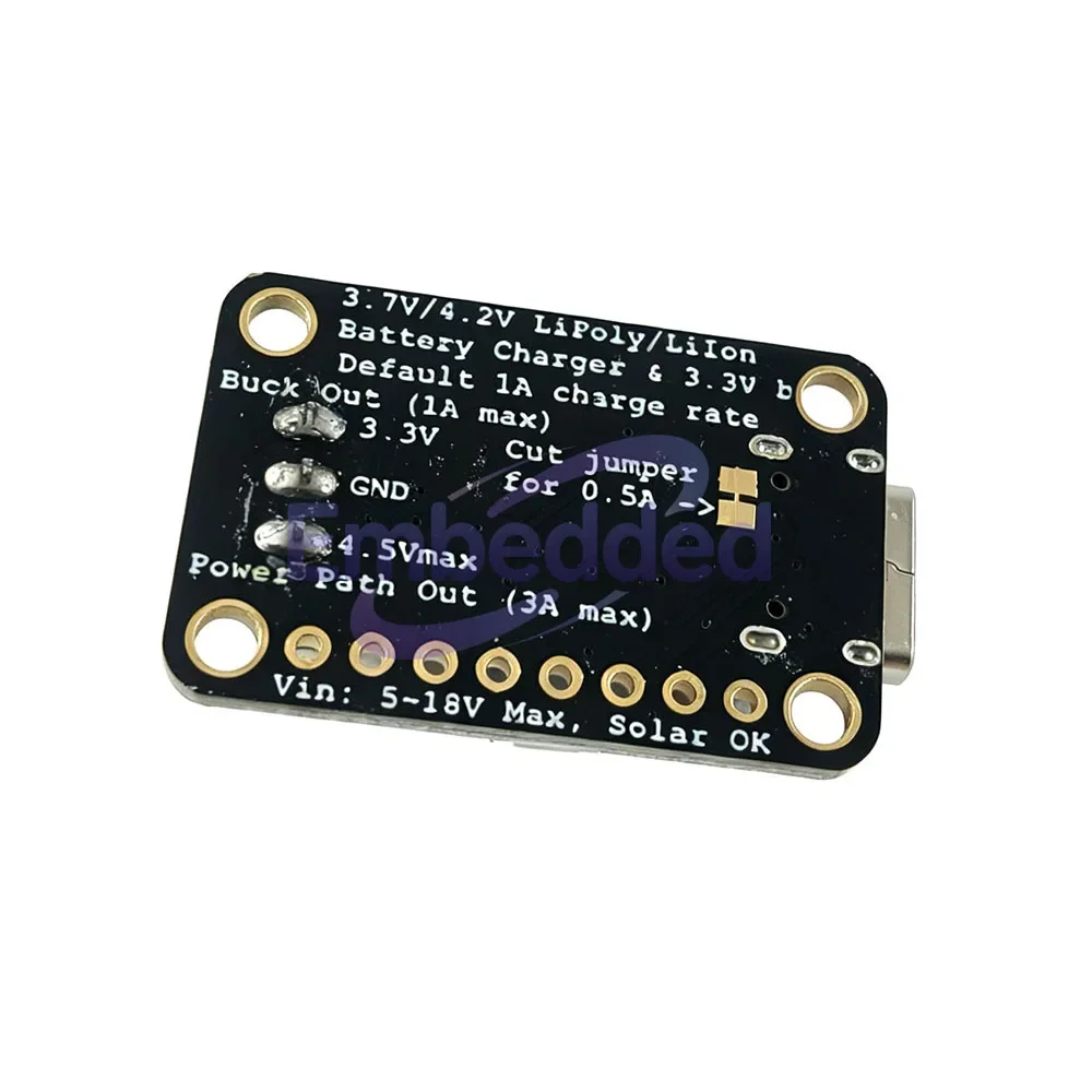 6092 BQ25185 USB/DC/Solar Charger Module 3.3V 1A Step-Down Board with Power Path for DIY Portable Electronics