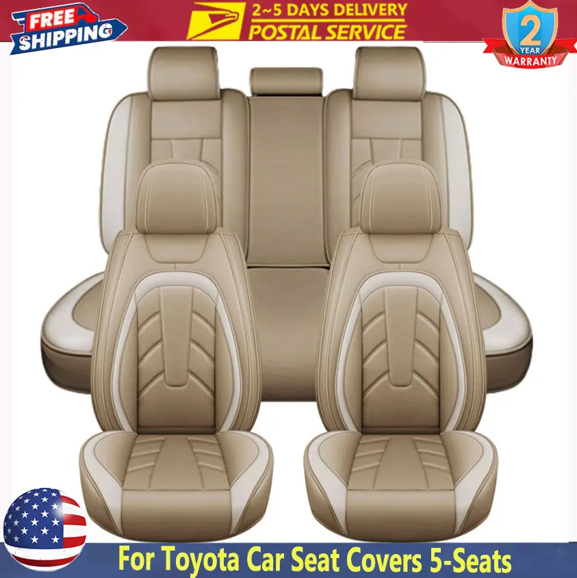 

Universal For Toyota Car Seat Covers 5-Seats Full Set Leather Car Seat Covers Front & Rear Protector Seat Cushion Anti-scratch