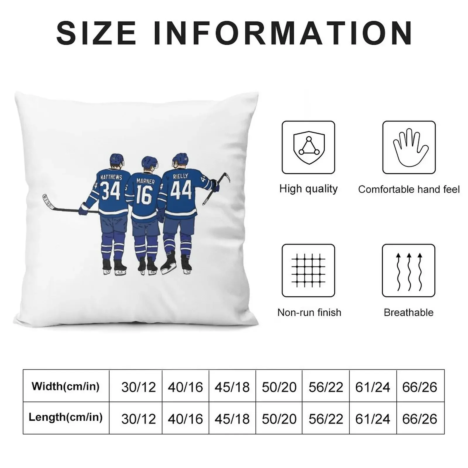 Matthews, Marner & Rielly - Maple Leafs Throw Pillow Covers For Sofas Pillowcase pillow