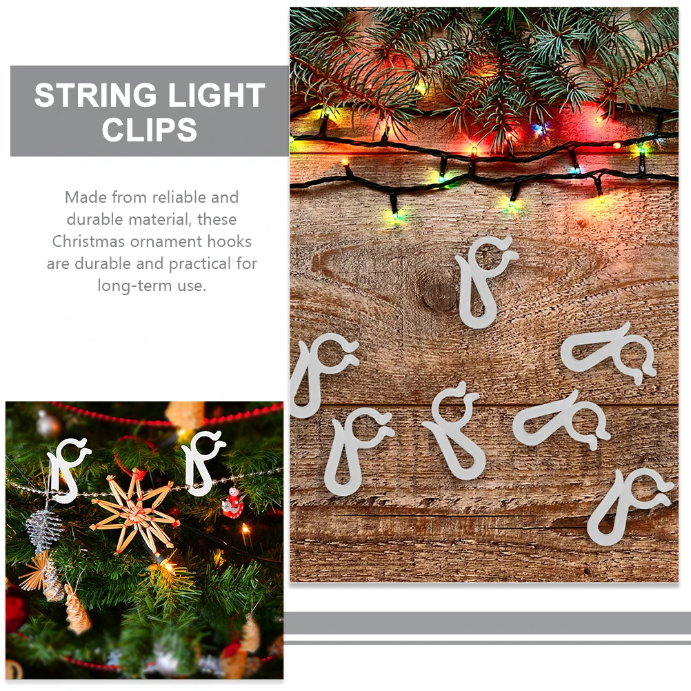 

120Pcs Christmas Ornament Hanging Hooks Plastic Hangers Xmas Tree Decoration Accessories for Balls Wreaths String
