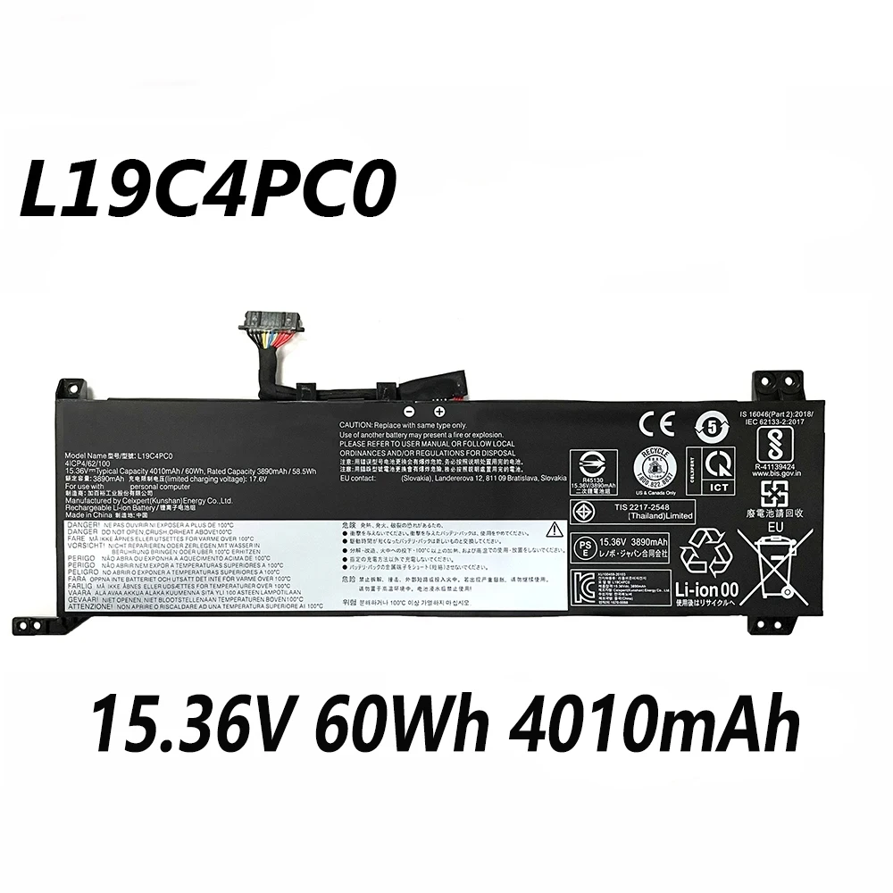 L19C4PC0 L19M4PC0 L19L4PC0 15.36V 60Wh 4010mAh Laptop Battery For Lenovo Legion 5 15/15IMH05H Y7000-2020 Year Series