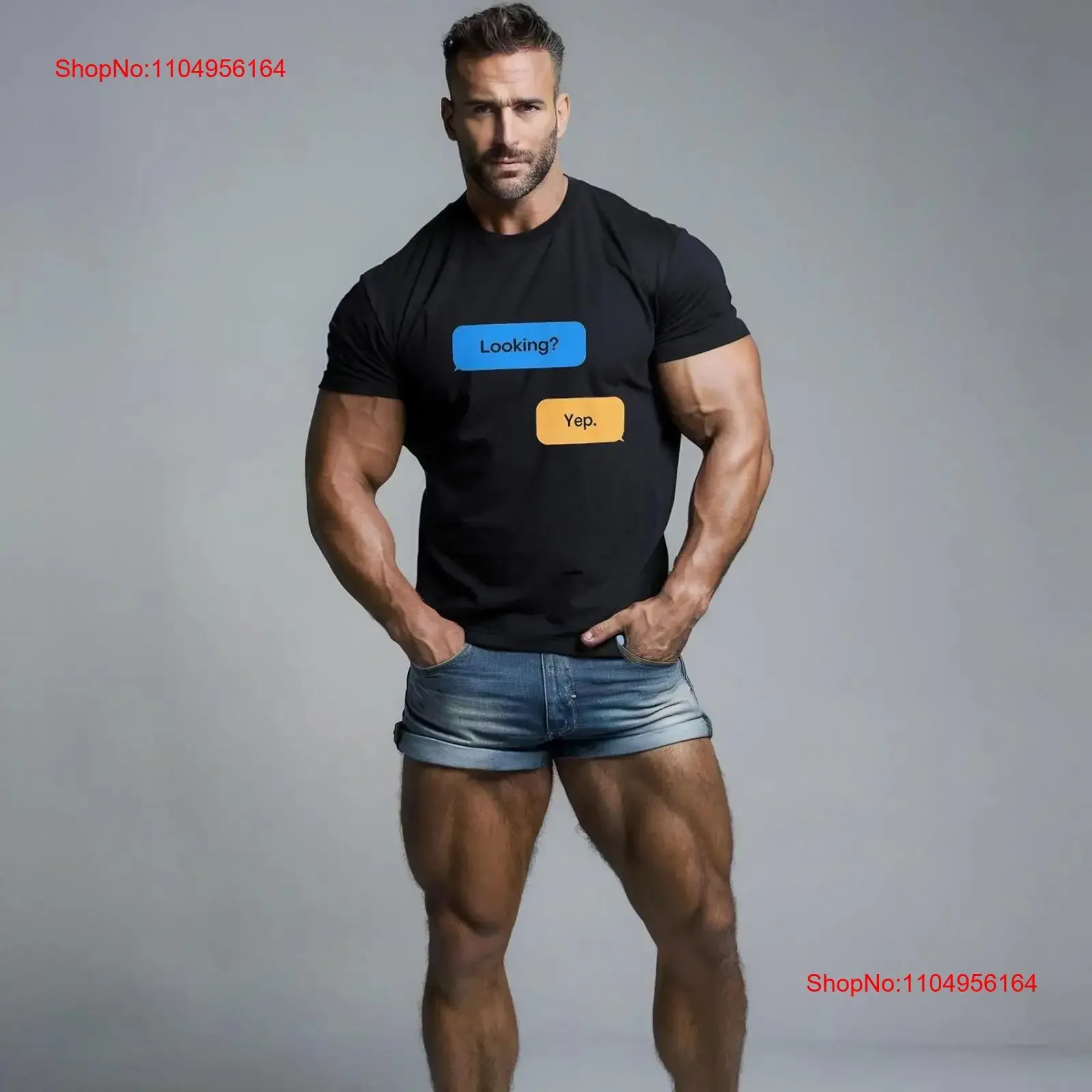 Funny Gay Hookup Cruising T Shirt for Men Looking Yep Grindr dialogues LGBT vintage Washed Stylish Slightly Versatile Stretched