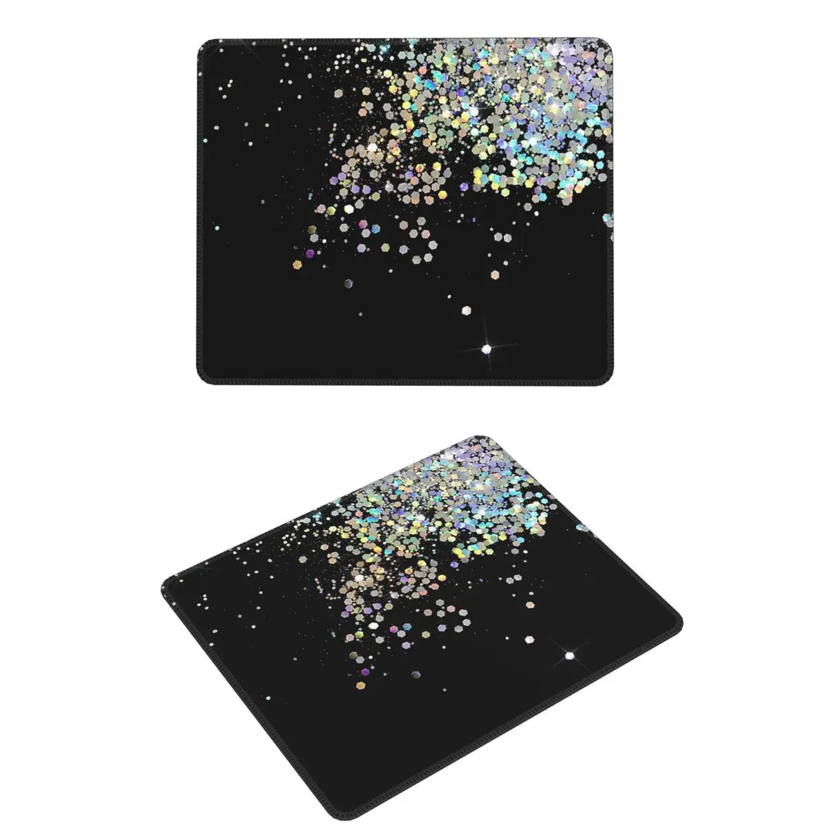 

Черный и голографический блестящий коврик для мыши, компьютерная клавиатура, коврик для мыши, геймерский коврик для ноутбука, офисные коврики для стола