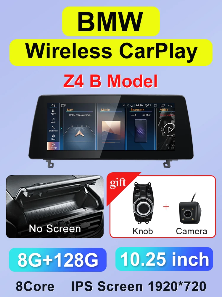 STWEI ID8 10.25 inch Android 14 Draadloze CarPlay AUTO Voor BMW Z4 E85 E86 E89 CIC NBT Auto Multimedia Video Spelers GPS Bluetooth - afbeelding 1