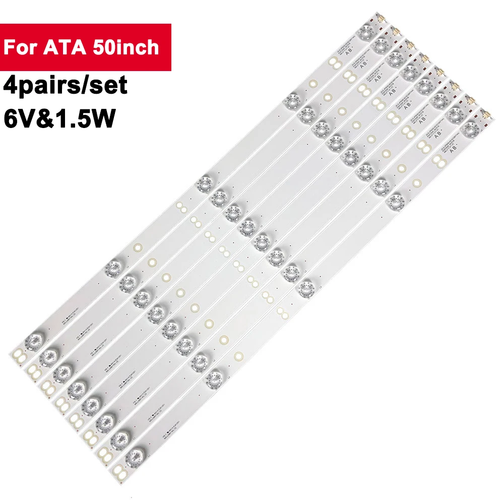 

4Pairs/Set LED TV Backlight For ATA 50inch 6V 1.5W JS-D-JP5020-A51EC Light Strip Bar D50-F2000 LD-50SF6015BT