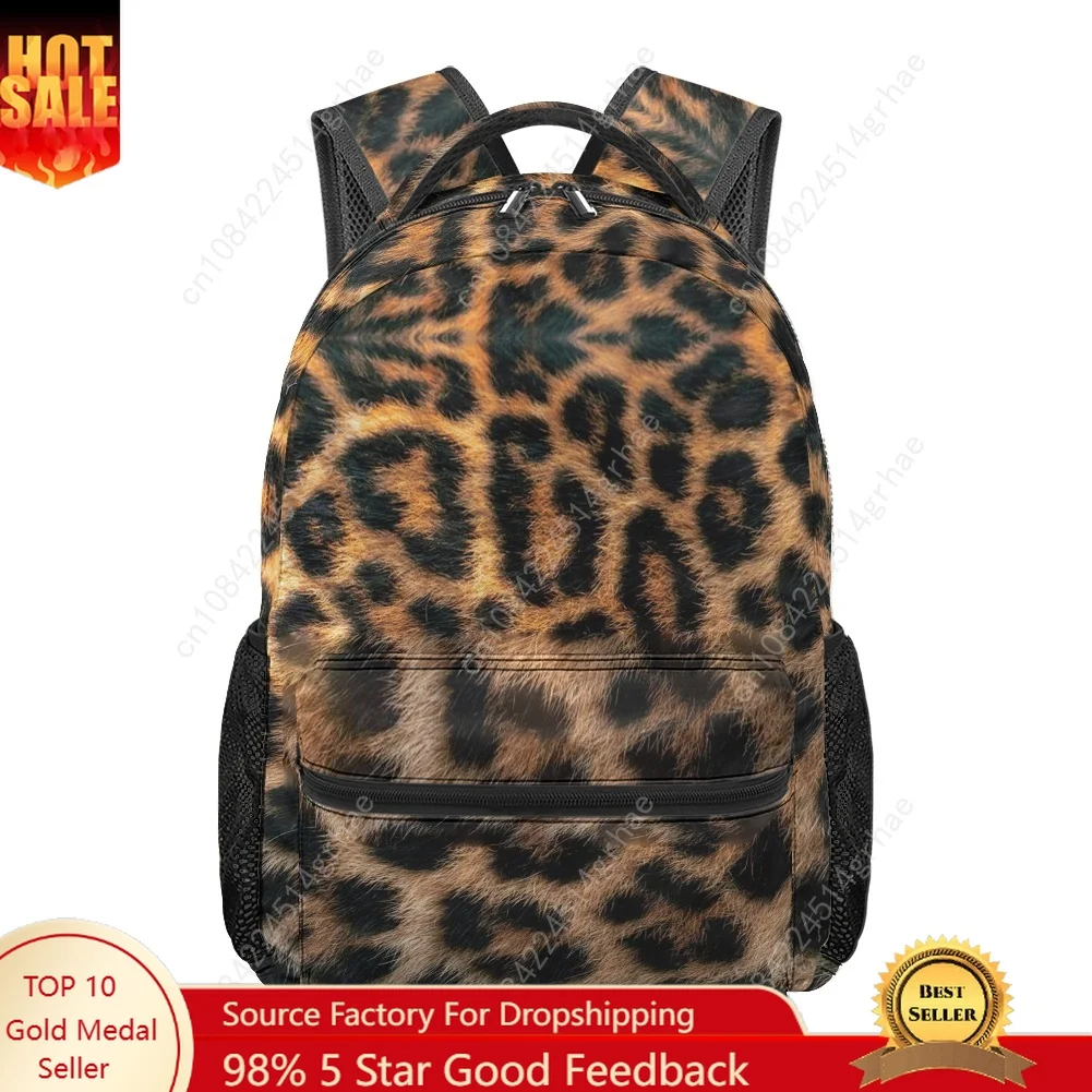 Leopard Printed All-over Print Student Backpack Custom Casual Suitable for Travel and Camping Lightweight, and Easy To Clean
