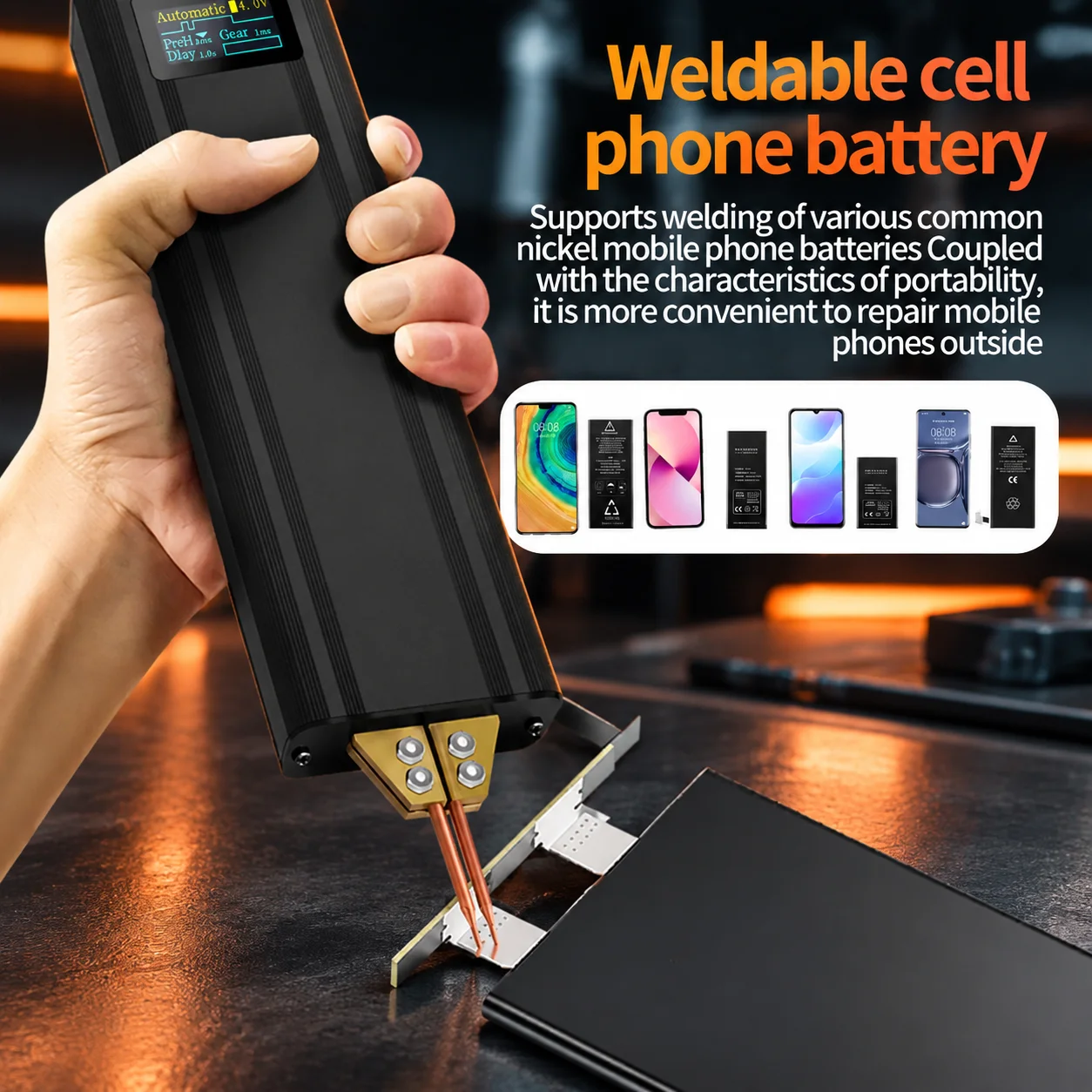 Docreate 567 Portable Spot Welder, 80 Levels Adjustable Battery Welding Tool For 18650 Lithium Battery Nickel Strip