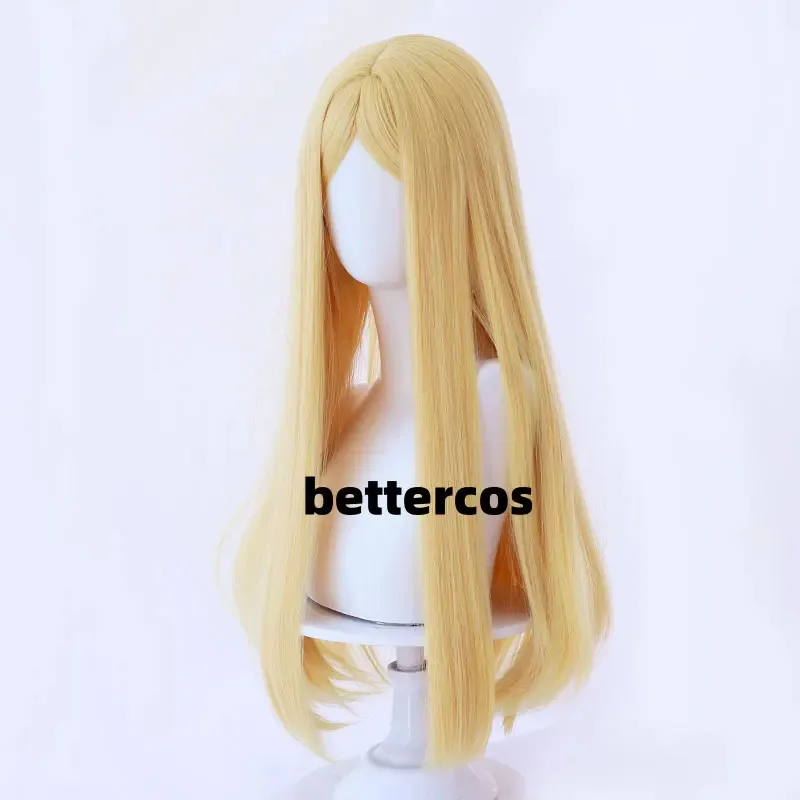 فتاة صغيرة شعر مستعار تأثيري أصفر الشعر الطويل مقاومة للحرارة شعر مستعار اصطناعي + شعر مستعار لعبة الهوية الخامس فتاة صغيرة شعر مستعار تأثيري #3