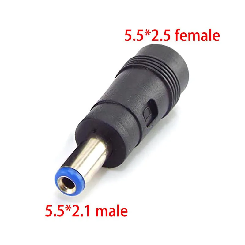 Adaptateur d'alimentation CC pour PC et tablette, connecteurs femelles à mâles, adaptateur de chargeur, prise Jack, 5,5x2,5mm à 5.5x2.1mm